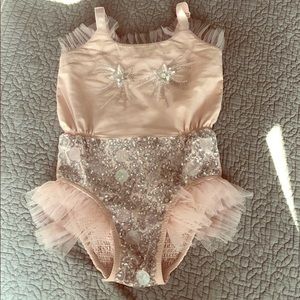 Romper, cape, hair-clip